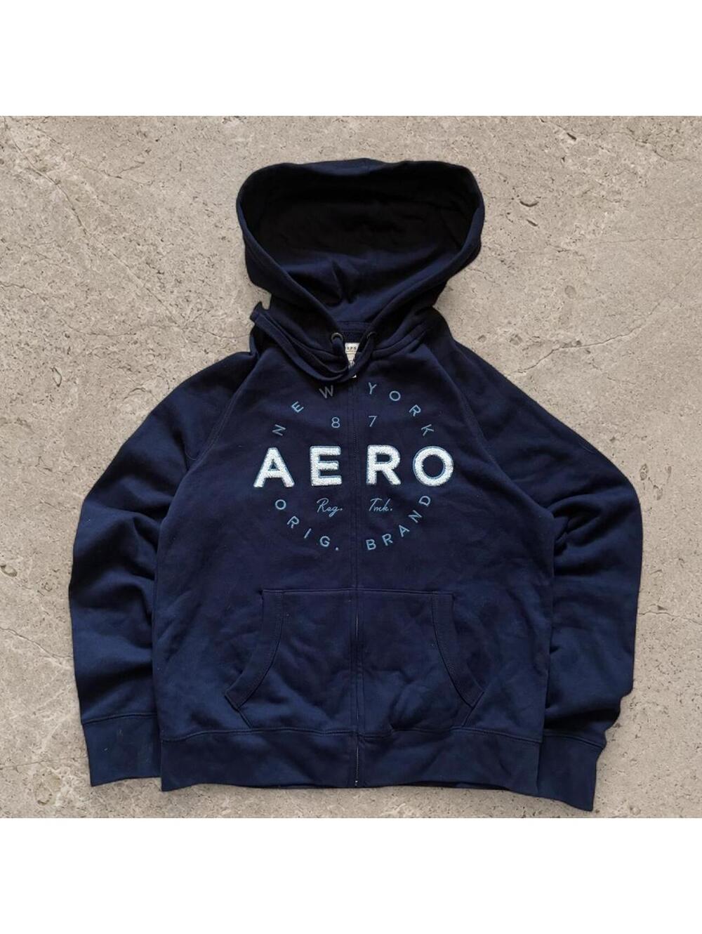 Fire vintage Y2K Navy blue Aeropostale hoodie